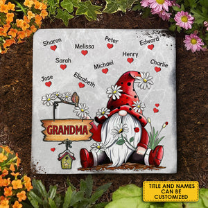 Grandma's Love Garden - Personalized Garden Stone - Gift For Grandma, Grandparents