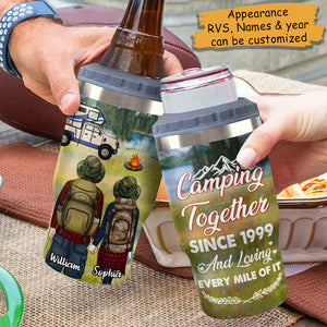 Loving Every Mile Camping With You - Personalized Can Cooler - Gift For Couples, Gift For Camping Lovers