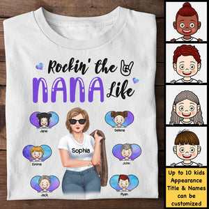 Rocking That Mama Nana Life - Gift For Mom, Grandma - Personalized Unisex T-shirt, Hoodie