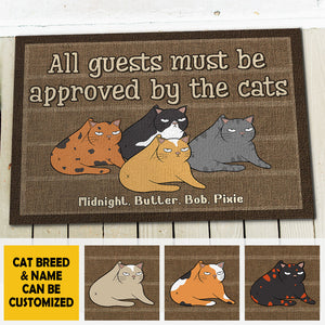 You Must Be Approved By The Cats - Personalized Decorative Mat - Gift For Pet Lovers