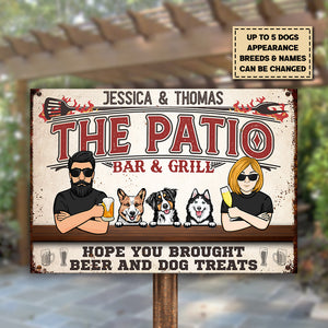 The Patio Bar & Grill - Personalized Metal Sign - Gift For Couples, Husband Wife