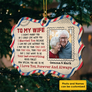 I Love You, Forever And Always - Upload Image, Gift For Couples - Personalized Shaped Ornament.