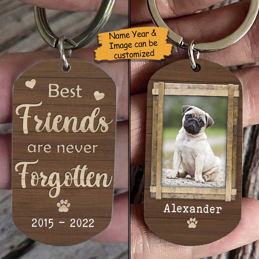 Best Friends Are Never Forgotten - Personalized Keychain - Upload Image, Gift For Pet Lovers