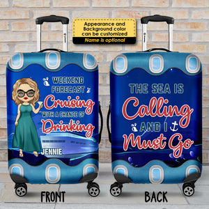 Weekend Forecast Cruising With A Chance Of Drinking - Personalized Luggage Cover