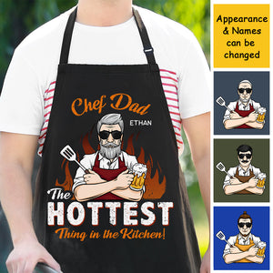 Chef Dad The Hottest Thing In The Kitchen - Gift For Dad - Personalized Apron