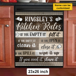Kitchen Rules - Personalized Dishwasher Cover.