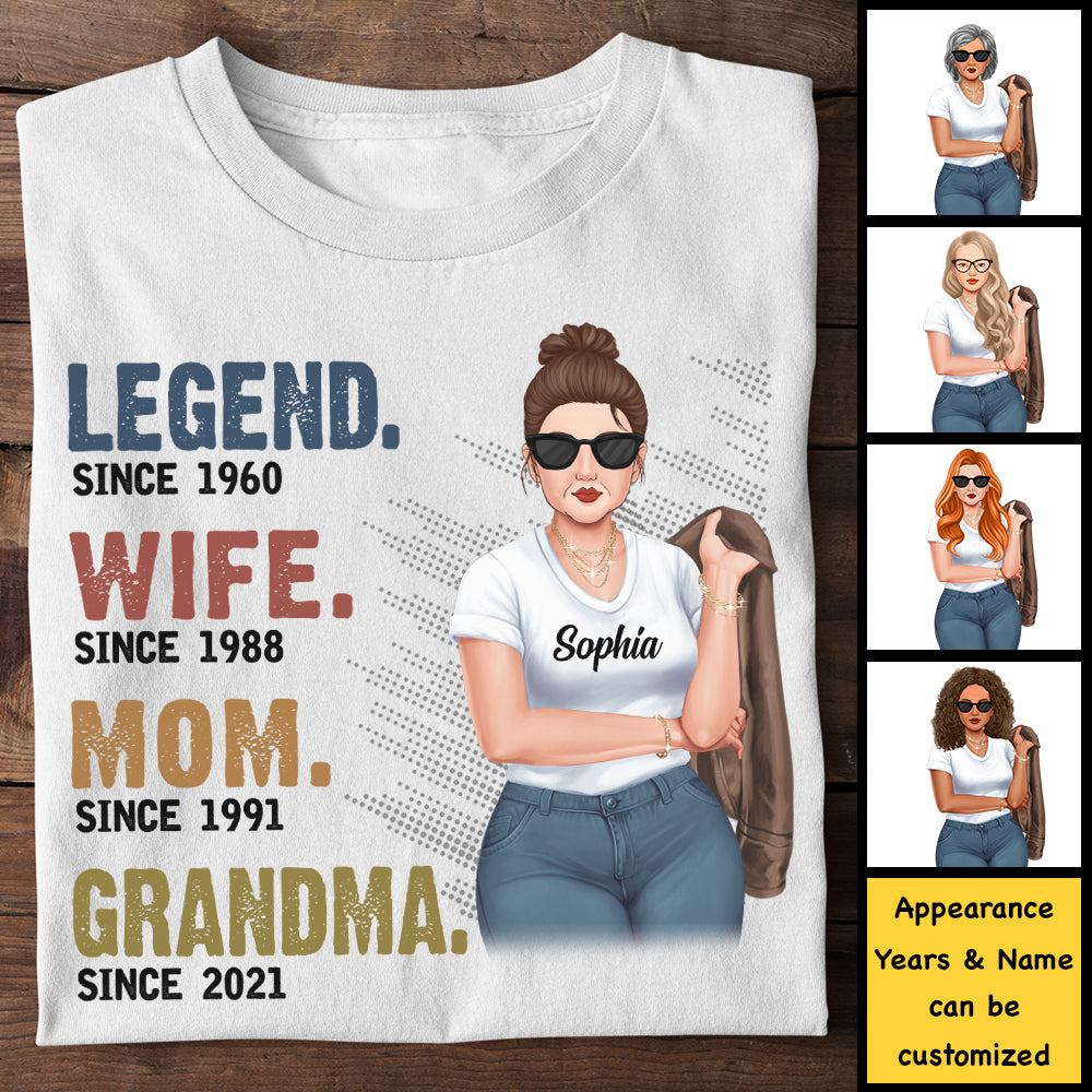 Legend Wife Mom Grandma Since Year - Gift For Mom, Grandma