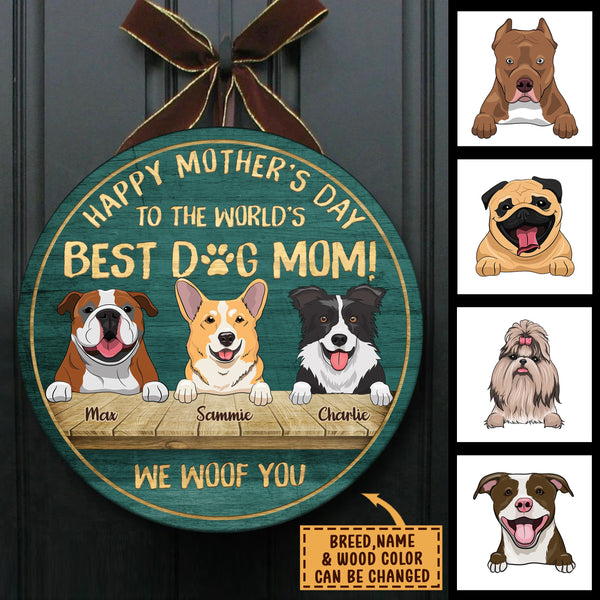 Happy Mother's Day To The Best Dog Mom Personalized 3D LED Light Wooden  Base - Mother's Day Gift For Dog Mom Dog Lover H2511