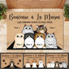 Bienvenue À La Maison French - Funny Personalized Cat Decorative Mat (WT)
