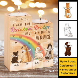 Rainbow Bridge Had Visiting Hours - Personalized Candle Holder - Memorial Gift, Sympathy Gift