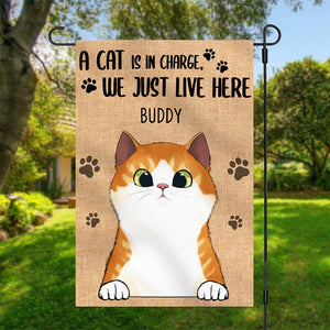 The Cats Are In Charged - Funny Personalized Cat Garden Flag.