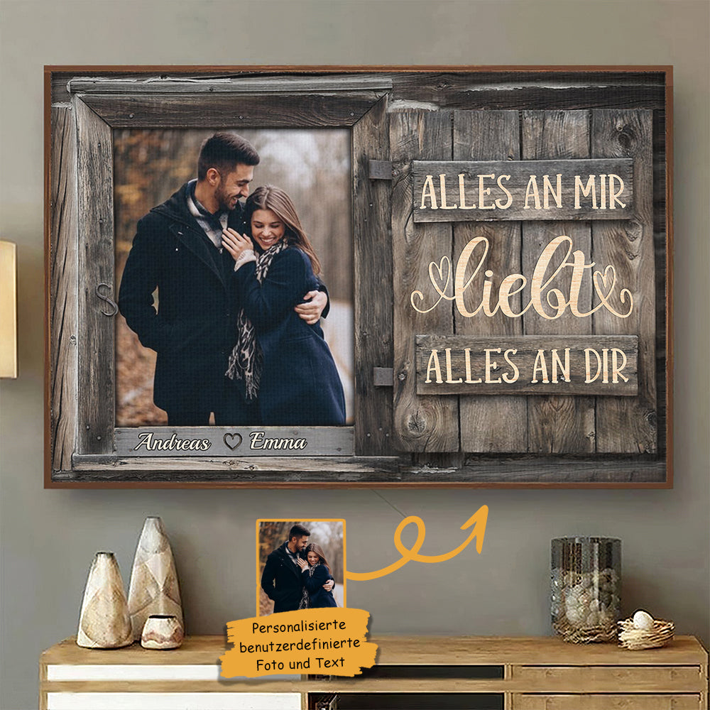Alles An Mir Liebt Alles An Dir - Télécharger une image, cadeau pour les couples, mari femme - Affiche horizontale personnalisée allemand