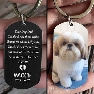 Thanks For All Those Walks - Upload Image, Gift For Dog Lovers - Personalized Keychain.