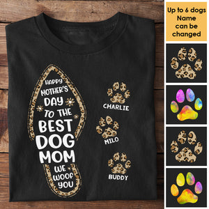 Happy Mother's Day To The Best Dog Mom Paw Print - Gift for Mother's Day - Personalized Unisex T-Shirt, Hoodie.