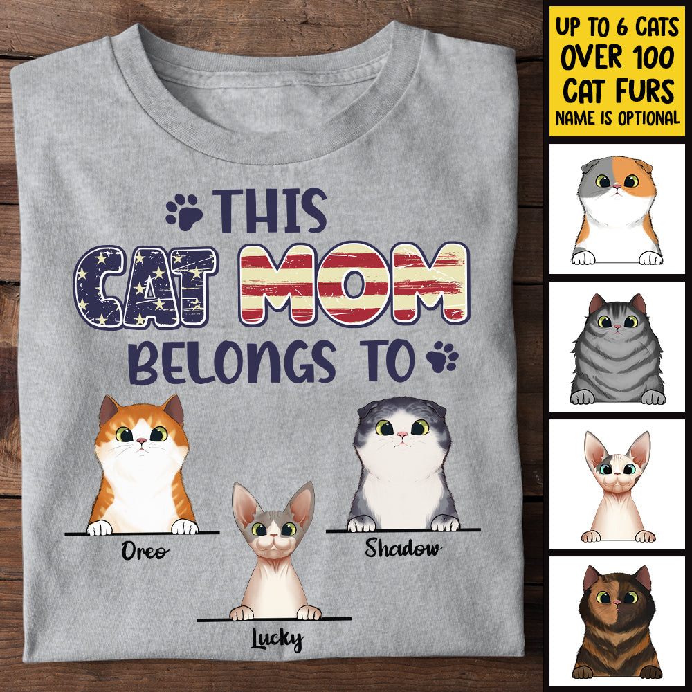 This Cat Dad Belongs To - Gift for Cat Dad, Cat Mom - Personalized Unisex T-Shirt, Hoodie.