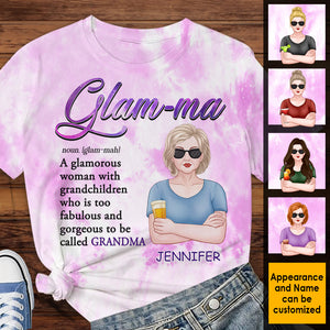 Glam-ma A Glamorous Woman With Grandchildren  - Gift For Mom, Grandma - Personalized Unisex All-Over Printed T-Shirt