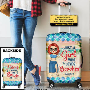 Home Is Where The Beach Is - Personalized Luggage Cover