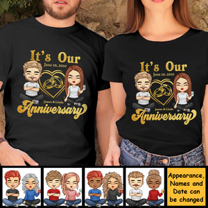 It's Our Anniversary - Personalized Unisex T-Shirt, Hoodie, Sweatshirt - Gift For Couple, Husband Wife, Anniversary, Engagement, Wedding, Marriage Gift