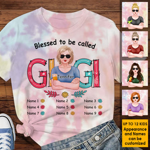 Blessed To Be Called Gigi - Gift For Mom, Grandma - Personalized Unisex All-Over Printed T-Shirt