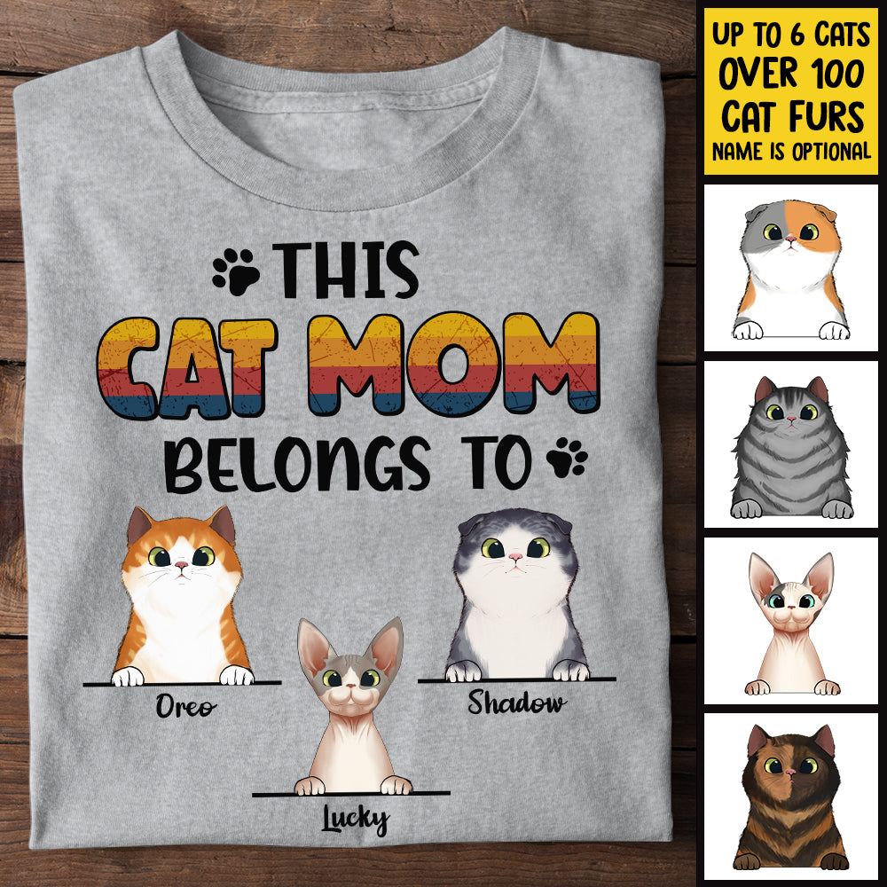 This Cat Dad Belongs To - Gift for Cat Dad, Cat Mom - Personalized Unisex T-Shirt, Hoodie.