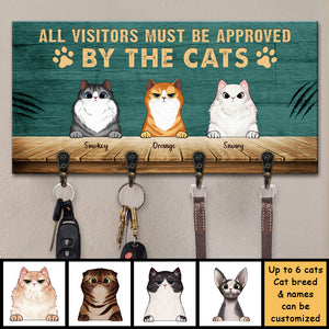 All Visitors Must Be Approved By The Cat - Personalized Key Hanger, Key Holder - Gift For Cat Lovers