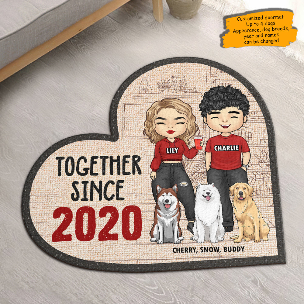 Together Since - Personalized Shaped Decorative Mat - Gift For Couples, Husband Wife