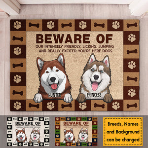 Beware Of Our Intensely - Personalized Decorative Mat - Gift For Dog Lovers, Dog Owners, Dog Gift, Gift For Pet Lovers