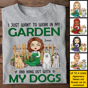 Hang Out With My Dogs - Personalized Unisex T-shirt, Hoodie - Gift For Gardening Lovers