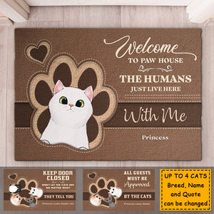 Welcome To Paw House - Personalized Decorative Mat - Gift For Pet Lovers