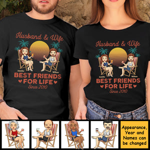 Best Friends For Life - Personalized Unisex T-Shirt, Hoodie, Sweatshirt - Gift For Couple, Husband Wife, Anniversary, Engagement, Wedding, Marriage Gift