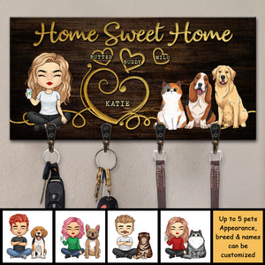 Sweet Home - Personalized Key Hanger, Key Holder - Gift For Pet Lovers
