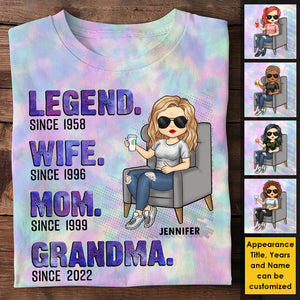 Legend Wife Mom Grandma Since Year - Gift For Mom, Grandma, Personalized Unisex All-Over Printed T-Shirt