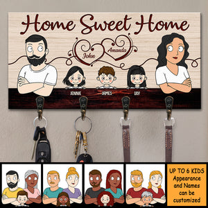 Sweet Home - Personalized Key Hanger, Key Holder - Gift For Couples, Husband Wife