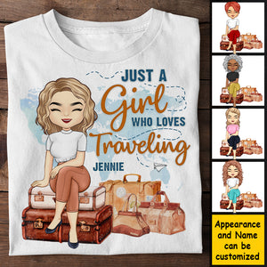 Just A Girl Who Loves Traveling - Personalized Unisex T-shirt, Hoodie - Gift For Bestie