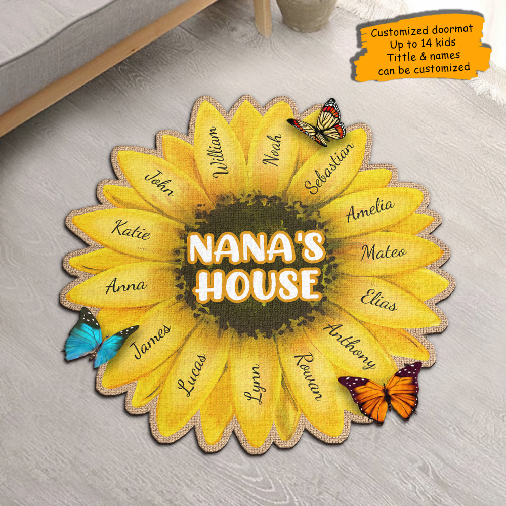 Welcome To Nana's House - Personalized Shaped Decorative Mat - Gift For Mom, Grandma