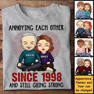 Annoying Since Year Still Going Strong - Personalized Unisex T-Shirt, Hoodie, Sweatshirt - Gift For Couple, Husband Wife, Anniversary, Engagement, Wedding, Marriage Gift