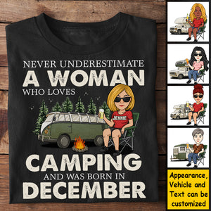 A Woman Who Loves Camping - Personalized Unisex T-Shirt, Hoodie - Gift For Camping Lovers