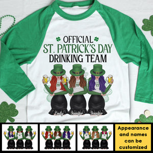 Official St. Patrick's Day Drinking Team - Gift For Besties, Personalized St. Patrick's Day Unisex Raglan Shirt.