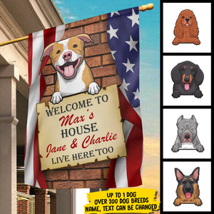 Welcome To Our House - 4th Of July Decoration - Personalized Flag.