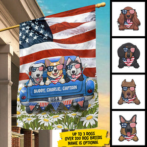 Happy Independence Day For Dogs - 4th Of July Decoration - Personalized Dog Flag.