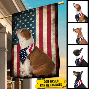 American Dog Lovers - 4th Of July Decoration - Personalized Dog Flag.