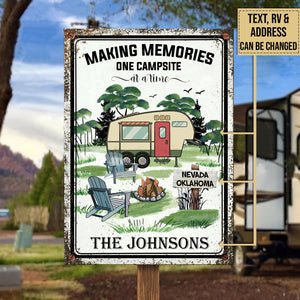 Happy Campers - Camping Personalized Metal Sign.