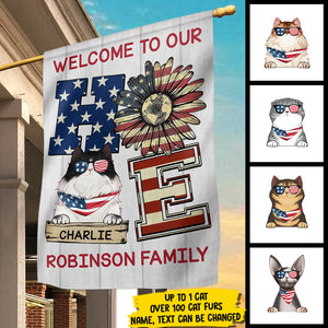 Welcome To Our Home - 4th Of July Decoration - Personalized Flag.