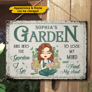 I Go Into The Garden To Find My Soul - Personalized Metal Sign.