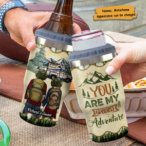 An Adventure Is Going To Happen - Personalized Can Cooler - Gift For Couples, Gift For Camping Lovers