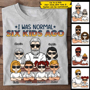 I Was Normal One Kid Ago - Personalized Unisex T-Shirt For Dads, Grandpas.