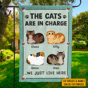 The Cats Are In Charge Here - Cat Personalized Custom Flag - Gift For Pet Lovers, Pet Owners
