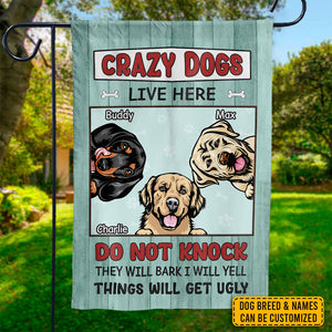 Don't Knock, They'll Bark & I'll Yell - Dog Personalized Custom Flag - Gift For Pet Owners, Pet Lovers