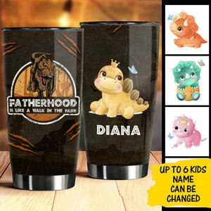 Fatherhood Is Like A Walk In The Park - Personalized Tumbler.