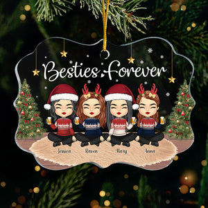 We Are Besties Forever - Personalized Custom Benelux Shaped Acrylic Christmas Ornament - Gift For Bestie, Best Friend, Sister, Birthday Gift For Bestie And Friend, Christmas Gift